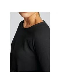 Langarmshirt RICHROYAL "2409 O HJ LS", Damen, Gr. S, schwarz, Single Jersey, Obermaterial: 100% Baumwolle, Rundhals, Shirts Langarmshirt, mit offener Ausschnittkante und Saum