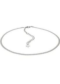 Fu&szlig;kette ZEEme "925 Silber Stern Motiv", wei&szlig;, Fu&szlig;ketten, Damen, 26+3cm, Silber 925 (Sterlingsilber), gl&auml;nzend