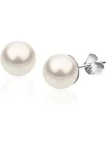 Paar Ohrstecker NENALINA "Klassisch Synthetische Perle 925 Silber", wei&szlig;, Ohrringe, Damen, onesize, ohne Stein, Silber 925 (Sterlingsilber)