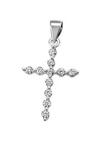 Kettenanh&auml;nger Firetti "Schmuck Geschenk Silber 925 Halsschmuck Anh&auml;nger Kreuz", silber (silberfarben, kristallwei&szlig;, kristallwei&szlig;), Schmuckanh&auml;nger, Damen, Silber 925 (Sterlingsilber), 1,2 g, Kettenanh&auml;nger, mit Zirkonia (synth.)