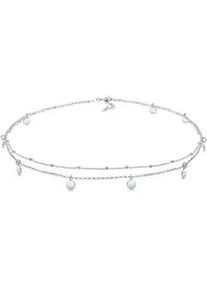 Collier Elli "Choker Layer Look Kugelkette Pl&auml;ttchen 925 Silber" Gr. 36, silber, Halsketten, Damen, 36, ohne Stein, Silber 925 (Sterlingsilber), L: 36, Collier