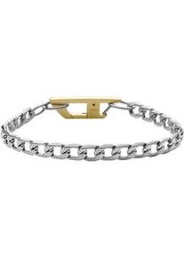 Armband Diesel "Schmuck Geschenk Edelstahl Armschmuck Panzerkette", gold (edelstahlfarben, gelbgoldfarben), Armb&auml;nder, Damen, 21,5cm, Edelstahl, Armband
