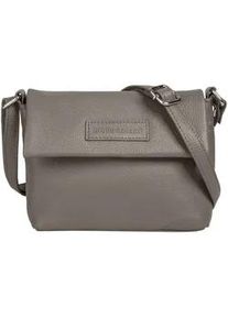Umh&auml;ngetasche Bruno Banani, Damen, Gr. B/H/T: 19cm x 15cm x 5cm onesize, grau, Leder, leicht gl&auml;nzend, unifarben, Taschen Umh&auml;ngetasche, echt Leder