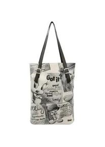 Umh&auml;ngetasche DOGO "Tall Bag Damen Schultertasche Tweety Sketch Damen Schultertasche", Damen, Gr. B/H/T: 40cm x 34cm x 10cm onesize, beige (natur), Taschen Umh&auml;ngetasche, Handgefertigt