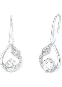 Paar Ohrhaken Amor "2026273", bunt (silberfarben, wei&szlig;, kristallwei&szlig;), Ohrringe, Damen, Silber 925 (Sterlingsilber), mit Zirkonia (synth.)