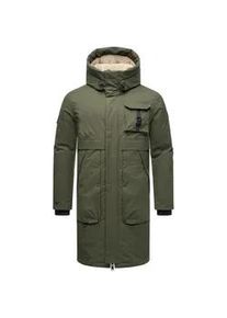 Wintermantel STONE HARBOUR "Cyriaan XX", Herren, Gr. S (48), gr&uuml;n (olivgr&uuml;n), Obermaterial: 55% Nylon, 45% Baumwolle; Innenfutter: 100% Polyester; Wattierung: 100% Polyester; &Auml;rmelfutter: 100% Polyester, gerade knieumspielend, hoch geschlossener Ausschnitt, mit Kn&ouml;pfen,verstellbar normaler Saum mit Druckkn&ouml;pfen,verstellbar, M&auml;ntel Wintermantel, Langer Herren Winterparka mit gro&szlig;en Eingrifftaschen