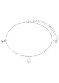 Fu&szlig;kette s.Oliver "2037819", bunt (silberfarben, wei&szlig;), Fu&szlig;ketten, Damen, Perlen Silber 925 (Sterlingsilber), Perlen, Silber 925 (Sterlingsilber), mit S&uuml;&szlig;wasserzuchtperle