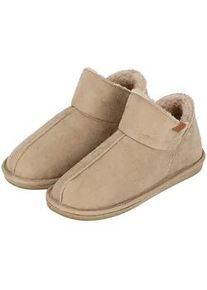 Hausschuh Apollo "LADIES HOME BOOTS SUEDE", Damen, Gr. 41-42, beige, Obermaterial: 100% Polyester, unifarben, Schuhe Hausschuh, mit Logopr&auml;gung und kuscheligen, w&auml;rmenden Innenfutter, Topseller