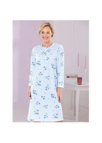 Nachthemd Comtessa "Nachthemd", Damen, Gr. 40/42, Normalgr&ouml;&szlig;en, blau (hellblau), 100% Baumwolle, bedruckt, gebl&uuml;mt, gemustert, mehrfarbig, Kleider Nachthemd