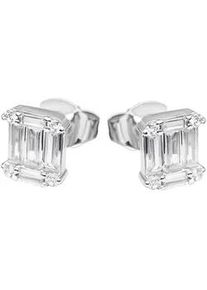 Paar Ohrstecker Firetti "Schmuck Geschenk Silber 925 Ohrschmuck Ohrringe Oktagon Schliff", silber (silberfarben, kristallwei&szlig;, kristallwei&szlig;), Ohrringe, Damen, Silber 925 (Sterlingsilber), mit Zirkonia (synth.)