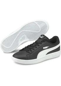 Sneaker Puma "SMASH V2 L", Damen, Gr. 44, schwarz-wei&szlig; (Puma schwarz, Puma wei&szlig;), Leder, Synthetik, Schuhe Sneaker, atmungsaktives Obermaterial aus Leder und Synthetik, Schn&uuml;rung