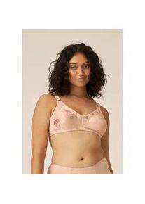 Minimizer-BH Naturana "Minimizer", Damen, Gr. 80, Cup E, beige (light beige), Jacquard, Obermaterial: 93% Polyamid, 7% Elasthan, Jacquardmuster, gebl&uuml;mt, unifarben, sehr bequem, BHs Minimizer-BH, Shaping-Effekt, breite Tr&auml;ger, feminin, b&uuml;gellos, Satin, Blumenmuster