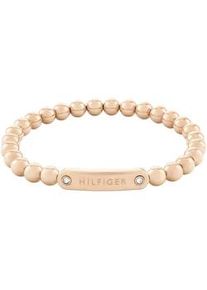 Armband Tommy Hilfiger "METAL BEADS", rosa (ros&eacute;goldfarben, wei&szlig;, wei&szlig;), Armb&auml;nder, Damen, 16,5cm, Edelstahl, Armband, mit Preciosa Crystal