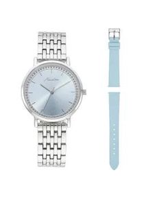 Quarzuhr, silber (silberfarben, hellblau), ANISTON JEWELRY & WATCHES, Armbanduhren, Damen, Quarzuhr, Armbanduhr, Damenuhr, Ideal auch als Geschenk, neue Kollektion