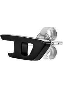 Single-Ohrstecker Diesel "Schmuck Geschenk Edelstahl Ohrschmuck Ohrring", schwarz (edelstahlfarben, schwarz), Ohrringe, Damen, Edelstahl