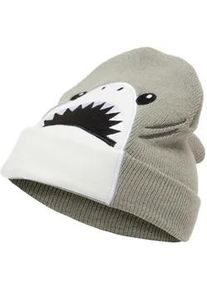 Beanie KOAA "Harald der Hai - Mascot", Jungen, Gr. 1-3, grau (grau, wei&szlig;), 100% Polyacryl, bestickt, M&uuml;tzen Beanie, mit detailreicher Stickerei