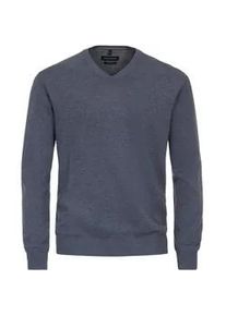 Strickpullover Casamoda "Casamoda Pullover uni", Damen, Gr. 4XL, blau (graues mittelblau), 100% Baumwolle, Pullover Strickpullover