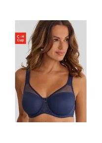 Minimizer-BH Nuance, Damen, Gr. 90, Cup C, blau (dunkelblau), Netz, Obermaterial: 79% Polyamid, 15% Polyester, 6% Elasthan, BHs Minimizer-BH, mit B&uuml;gel und transparenten Netzeins&auml;tzen im Obercup