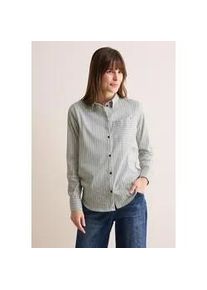 Langarmbluse Cecil, Damen, Gr. XXL (46), schwarz, Web, 72% Baumwolle, 25% Polyamid, 3% Elasthan, gestreift, normal normal, V-Ausschnitt, B&uuml;ndchen, Blusen, mit Brusttasche