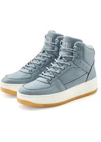 Sneaker ELBSAND "Freizeitschuh, Halbschuh, High Top Sneaker, Turnschuh, Schn&uuml;rschuh", Damen, Gr. 39, blau (hellblau), Obermaterial: 100% Lederimitat. Decksohle: 100% Textilmaterial. Futter: 100% Textilmaterial. Laufsohle: 100% Synthetik, unifarben, Schuhe Sneaker, Schn&uuml;rhalbschuh mit kuscheligem Warmfutter