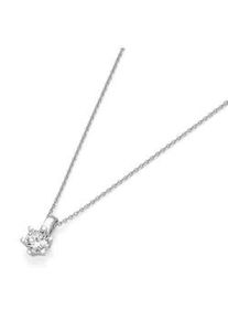 Kette mit Anh&auml;nger Smart Jewel "klassisch mit Zirkonia, Silber 925", wei&szlig;, Halsketten, Damen, 45cm, Silber 925 (Sterlingsilber)