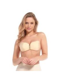 Klebe-BH MAGIC BODYFASHION "Va-Va-Voom Bra", Damen, Gr. Cup A, beige, Obermaterial: 82% Polyamid, 18% Elasthan, unifarben, BHs Klebe-BH, vorn mit Schn&uuml;rung