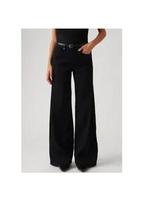 Levi's Weite Jeans LEVI'S "Jeans 318 SHAPING", Damen, Gr. 32, L&auml;nge 34, schwarz (soft schwarz), Denim/Jeans, Obermaterial: 78% Baumwolle, 21% Polyester, 1% Elasthan, unifarben, weit kn&ouml;chellang, Jeans, im Five-Pocket Style, Topseller