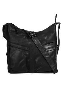 SPIKES & SPARROW Umh&auml;ngetasche SPIKES & SPARROW, Damen, Gr. B/H/T: 28cm x 29cm x 10cm onesize, schwarz, Leder, vintage, Taschen Umh&auml;ngetasche, echt Leder