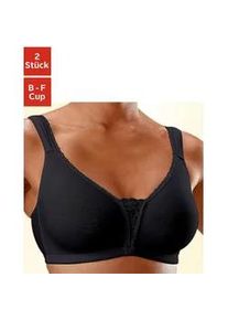 Soft-BH Petite Fleur, Damen, Gr. 85, Cup C, schwarz (2xschwarz), Jersey, Obermaterial: 90% Baumwolle, 5% Elasthan, 5% Polyamid, BHs Soft-BH, ohne B&uuml;gel mit Spitzen-Details