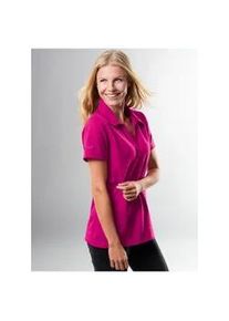 Poloshirt TRIGEMA "TRIGEMA Poloshirt ohne Knopfleiste", Damen, Gr. L, pink (magenta), 100% Baumwolle, Basic, Shirts