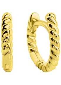 Paar Creolen Firetti "Schmuck Geschenk Silber 925 Ohrschmuck Ohrringe Kugeln", gold (gelbgoldfarben), Ohrringe, Damen, 11,5mm, Silber 925 (Sterlingsilber)