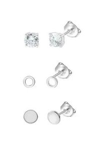 Ohrstecker-Set Firetti "Multipack Schmuck Geschenk Silber 925 Ohrschmuck Ohrringe", silber (silberfarben, kristallwei&szlig;, kristallwei&szlig;), Ohrringe, Damen, Silber 925 (Sterlingsilber), mit Zirkonia (synth.)