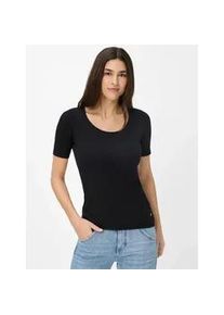 Kurzarmshirt Brax "Style CORA", Damen, Gr. 42, schwarz, 47% Baumwolle, 47% Modal, 6% Elasthan, Rundhals, Shirts
