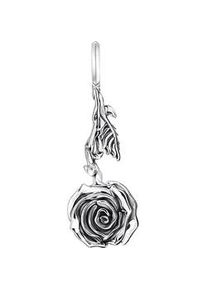 Kettenanh&auml;nger Thomas Sabo "Anh&auml;nger Midnight Rose", silber (silberfarben, schwarz), Schmuckanh&auml;nger, Damen, Silber 925 (recycelt), 6,05 g, Kettenanh&auml;nger