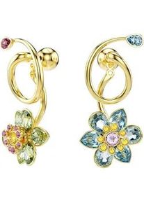 Paar Ohrstecker Swarovski "Schmuck Geschenk Idyllia Drop-Ohrh&auml;nger Blume", gold (gelbgoldfarben, metallfarben, blau, gr&uuml;n, gelb, lila, rosa,, blau, gr&uuml;n, gelb, lila, rosa,), Ohrringe, Damen, Metall, mit Swarovski Kristall