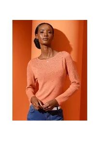 CR&Eacute;ATION L Strickpullover CREATION L "Pullover", Damen, Gr. 48, orange (papaya), 70% Viskose, 30% Polyamid, unifarben, Pullover Strickpullover