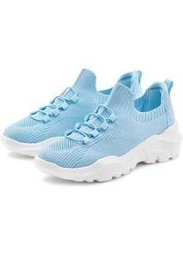 Sneaker Lascana ACTIVE "Halbschuh, Freizeitschuh, Turnschuhe, ultraleicht und bequem", Damen, Gr. 39, blau (hellblau), Obermaterial: 100% Textilmaterial. Decksohle: 100% Textilmaterial. Futter: 100% Textilmaterial. Laufsohle: 100% Synthetik, Mesh, unifarben, Basic, Schuhe Sneaker, zum Reinschl&uuml;pfen und elastischen Schn&uuml;rb&auml;ndern VEGAN
