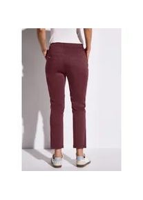 7/8-Hose Street One, Damen, Gr. 36, L&auml;nge 26, rot (schwarz cherry rot), Web, 97% Baumwolle, 3% Elasthan, unifarben mit Farbeinsatz, comfort fit 7/8-L&auml;nge, Hosen 7/8-Hose, 4-Pocket Style