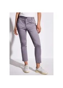 7/8-Hose Street One, Damen, Gr. 42, L&auml;nge 26, lila (wisteria lila), Web, 97% Baumwolle, 3% Elasthan, unifarben mit Farbeinsatz, comfort fit 7/8-L&auml;nge, Hosen 7/8-Hose, 4-Pocket Style