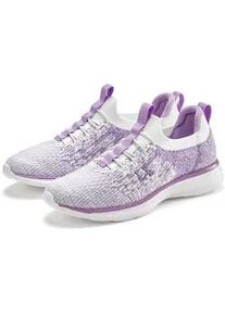 Sneaker Lascana "Slipper, Halbschuh, Turnschuhe", Damen, Gr. 37, lila, Obermaterial: 100% Textilmaterial. Decksohle: 100% Textilmaterial. Futter: 100% Textilmaterial. Laufsohle: 100% Synthetik, unifarben mit Farbeinsatz, Basic, Schuhe Sneaker, bequem zum Reinschl&uuml;pfen mit elastischen Schn&uuml;rb&auml;ndern Unisex VEGAN
