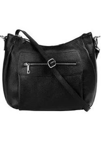 Umh&auml;ngetasche Samantha Look, Damen, Gr. B/H/T: 30cm x 25cm x 7cm onesize, schwarz, Leder, unifarben, Taschen Umh&auml;ngetasche, echt Leder, Made in Italy