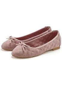 Ballerina Lascana "Slipper, Schl&uuml;pfschuh", Damen, Gr. 36, rosa (rose), Obermaterial: 100% Lederimitat. Decksohle: 100% Textilmaterial. Futter: 100% Textilmaterial. Laufsohle: 100% Synthetik, unifarben, Schuhe Ballerina, mit Schleifenapplikation VEGAN