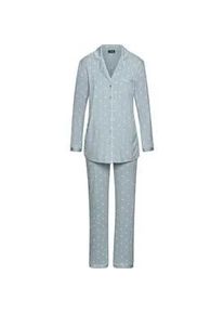 Umstandspyjama Vivance DREAMS, Damen, Gr. 32/34, blau (hellblau, gemustert), Single Jersey, Obermaterial: 95% Viskose, 5% Elasthan, gemustert, bequem lang, V-Ausschnitt, eingesetzt Manschette, Homewear-Sets, mit sch&ouml;nem Allover-Print