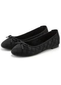 Ballerina Lascana "Slipper, Schl&uuml;pfschuh", Damen, Gr. 39, schwarz, Obermaterial: 100% Lederimitat. Decksohle: 100% Textilmaterial. Futter: 100% Textilmaterial. Laufsohle: 100% Synthetik, unifarben, Schuhe Ballerina, mit Schleifenapplikation VEGAN