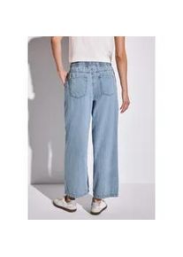 Weite Jeans Street One, Damen, Gr. 36, L&auml;nge 26, light blau clean, Jeans, 50% Baumwolle, 50% Lyocell, unifarben, kn&ouml;chelfrei, Jeans, High Waist