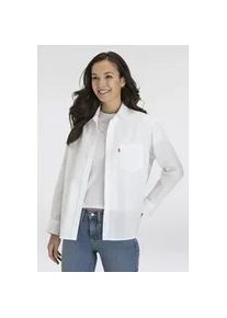 Levi's Jeansbluse LEVI'S "HARLIE BOYFRIEND SHIRT", Damen, Gr. XXL (44), wei&szlig; (hellwei&szlig;), Web, Obermaterial: 100% Baumwolle, unifarben, relaxed fit Po-bedeckend, 2-Knopf-Manschette, Blusen Jeansbluse, mit Brusttasche