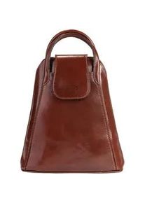 Pike Cityrucksack PIK&Eacute; "FATA BUONA", Damen, Gr. B/H/T: 29cm x 25cm x 9cm, onesize, braun, Leder, Rindsleder, beschichtet, leicht gl&auml;nzend, Rucks&auml;cke Cityrucksack, echt Leder, Made in Italy