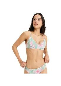 Bandeau-Bikini-Top Roxy "Hibiscus Island", Damen, Gr. XL, Cup B, basil kartofeel swim, 85% Polyester, 15% Elasthan, Bikini-Oberteile