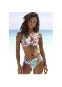 B&uuml;gel-Bikini Lascana, Damen, Gr. 36, Cup F, wei&szlig; (wei&szlig; bedruckt), Obermaterial: 86% Polyamid, 14% Elasthan. Futter: 100% Polyamid, bedruckt, Bikini-Sets B&uuml;gel-Bikini, mit Doppeltr&auml;gern