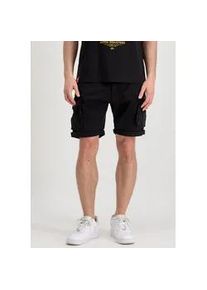 Cargoshorts Alpha Industries "Crew Short", Herren, Gr. 31, N-Gr, schwarz, Web, Obermaterial: 98% Baumwolle, 2% Elasthan, unifarben, slim fit kniefrei, Hosen
